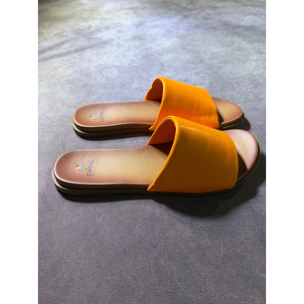 Palms Cara Orange Slide Sandals Womens Size 10M Flat Slip On 177255 - Picture 3 of 6